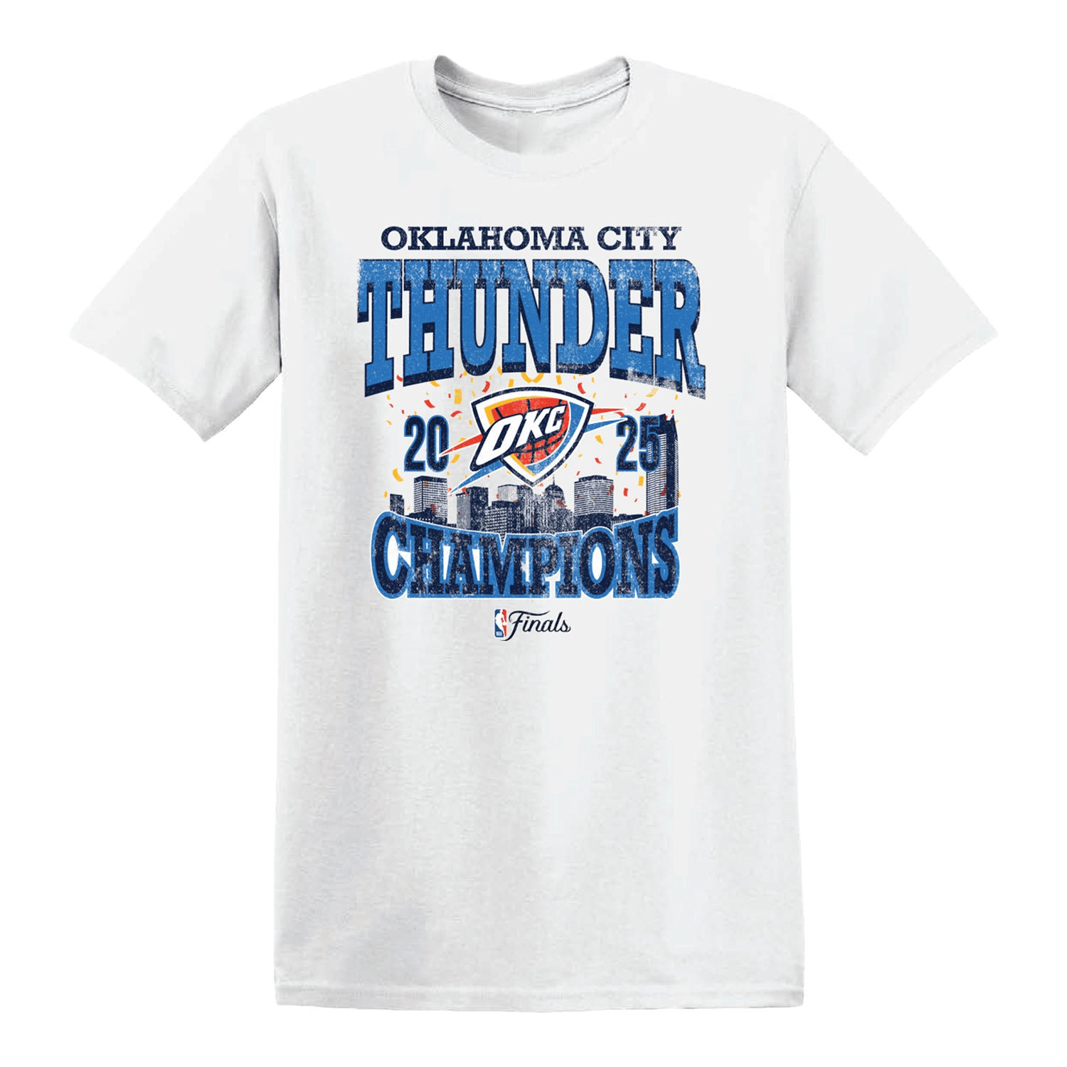 OKC Thunder Champions Shirt White 2025 NBA Championship Merch Gifts For Dad-1