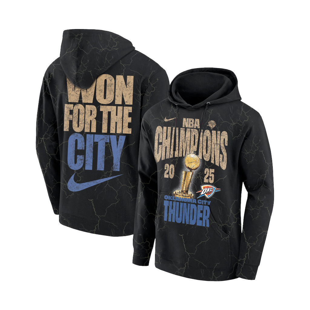OKC Thunder Championship Hoodie Won For The City Nike 2025 NBA Championship Merch Gift Ideas For Dad-1