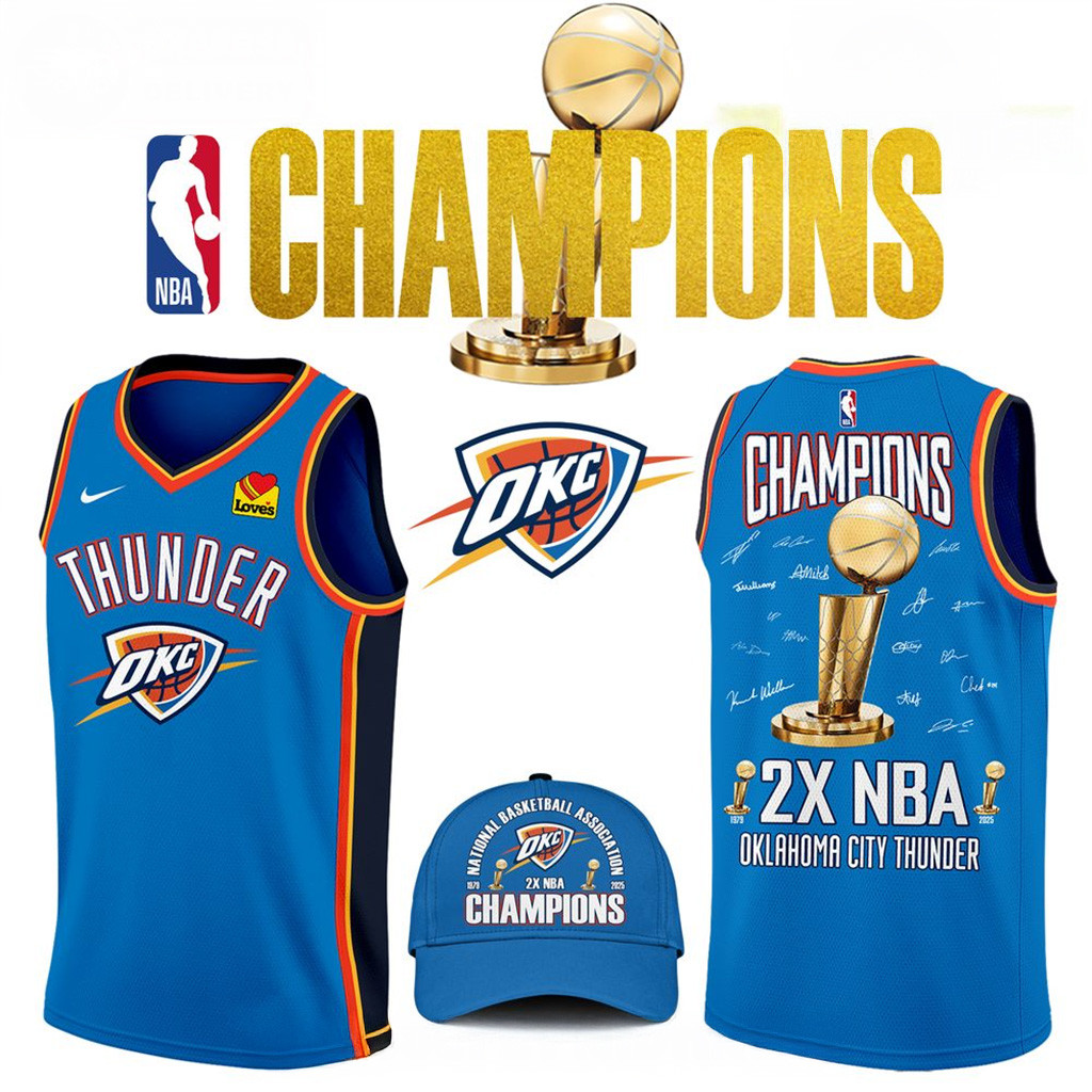 OKC Thunder Championship Jersey Shirt 2025 NBA Champions Merch Gifts For Husband-1