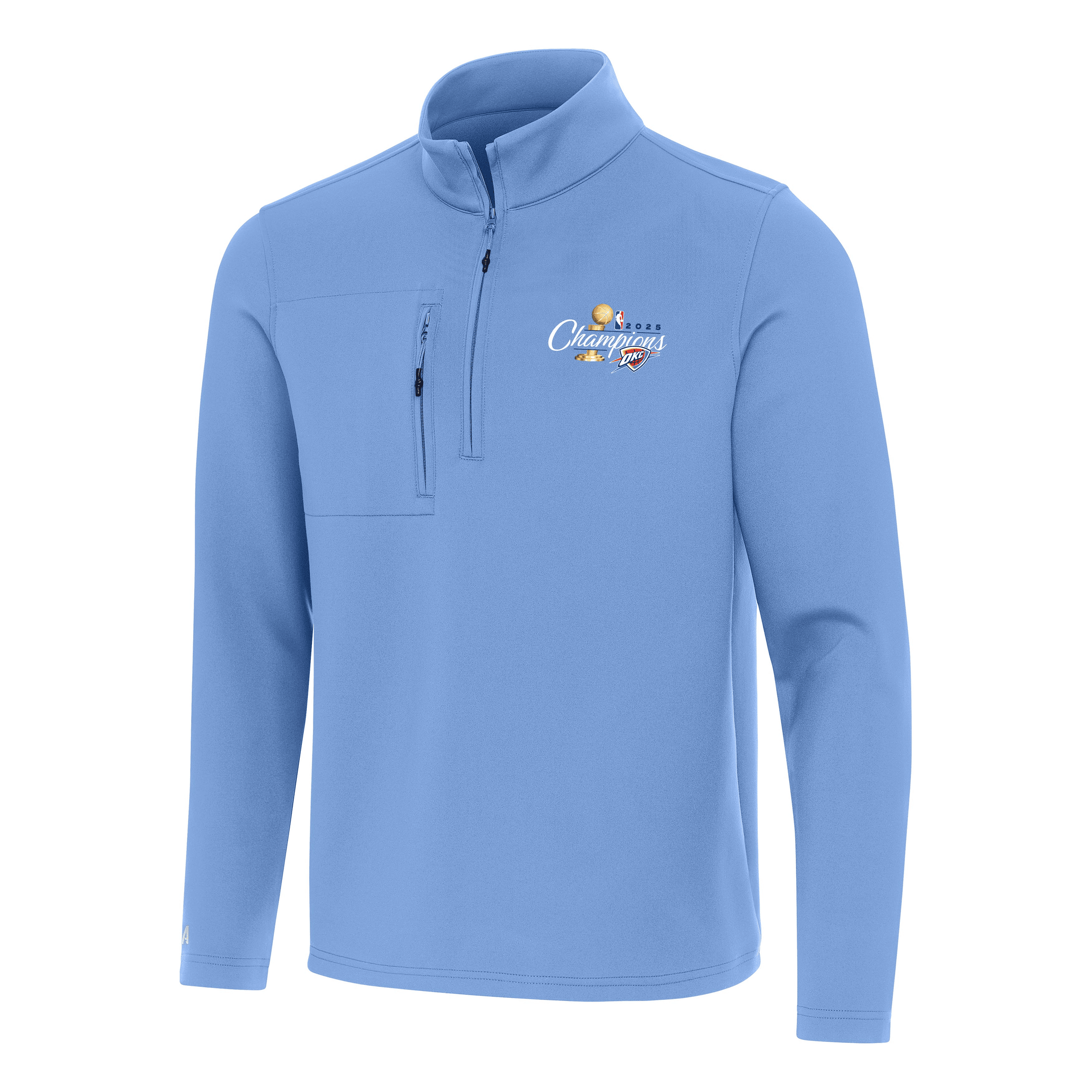 OKC Thunder Championship Quarter-Zip Shirt Blue 2025 NBA Championship Merch Gifts For Dad-1