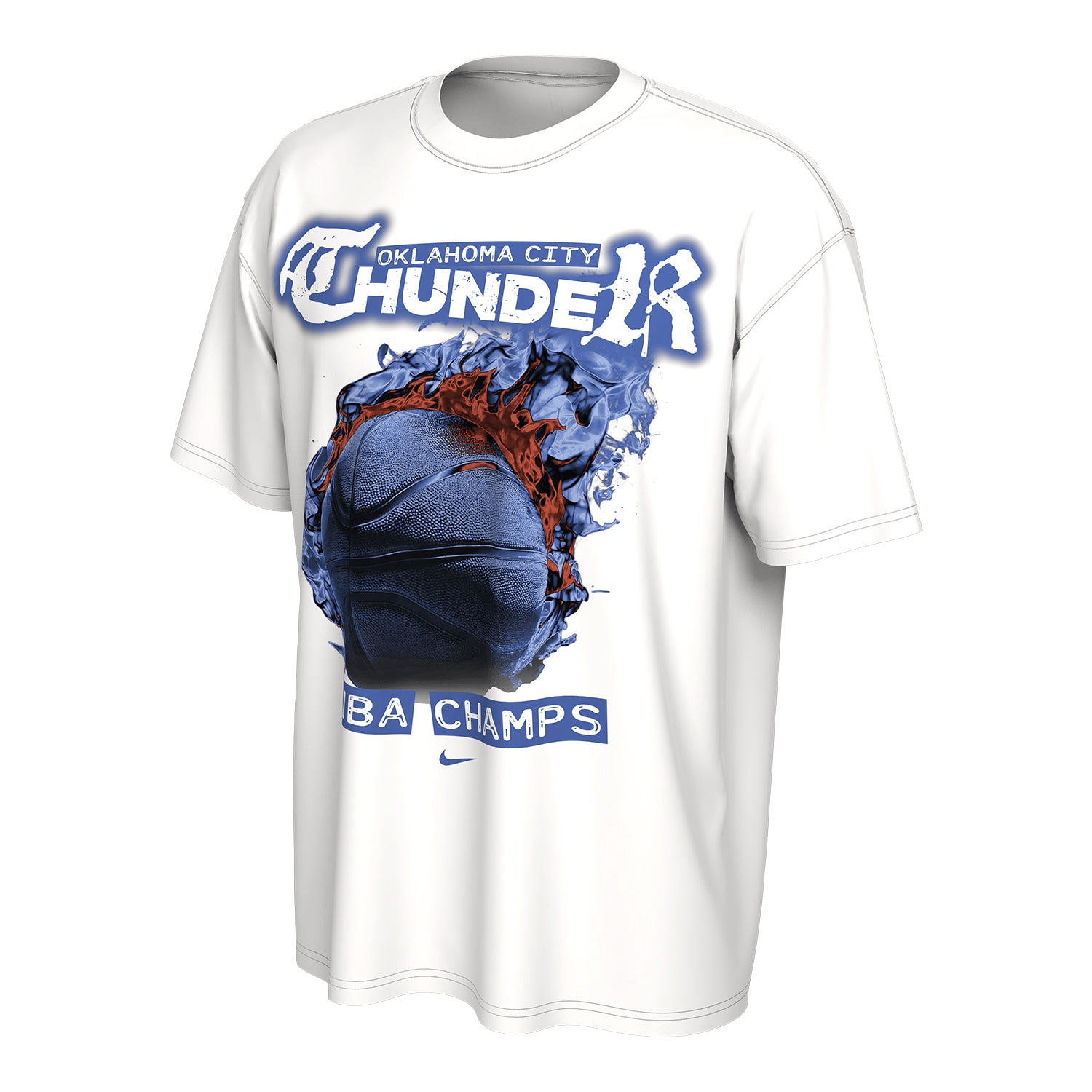 OKC Thunder Championship Shirt White NIKE PARADE 2025 NBA Championship Merch Gifts For Fans-1