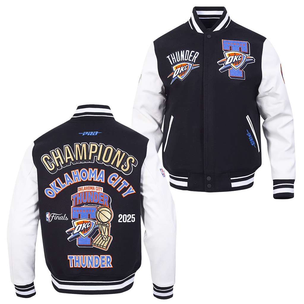 OKC Thunder Championship Varsity Jacket Black 2025 NBA Championship Merch Gifts For Father-1 OKC Thunder Championship Varsity Jacket Black 2025 NBA Championship Merch Gifts For Father-1