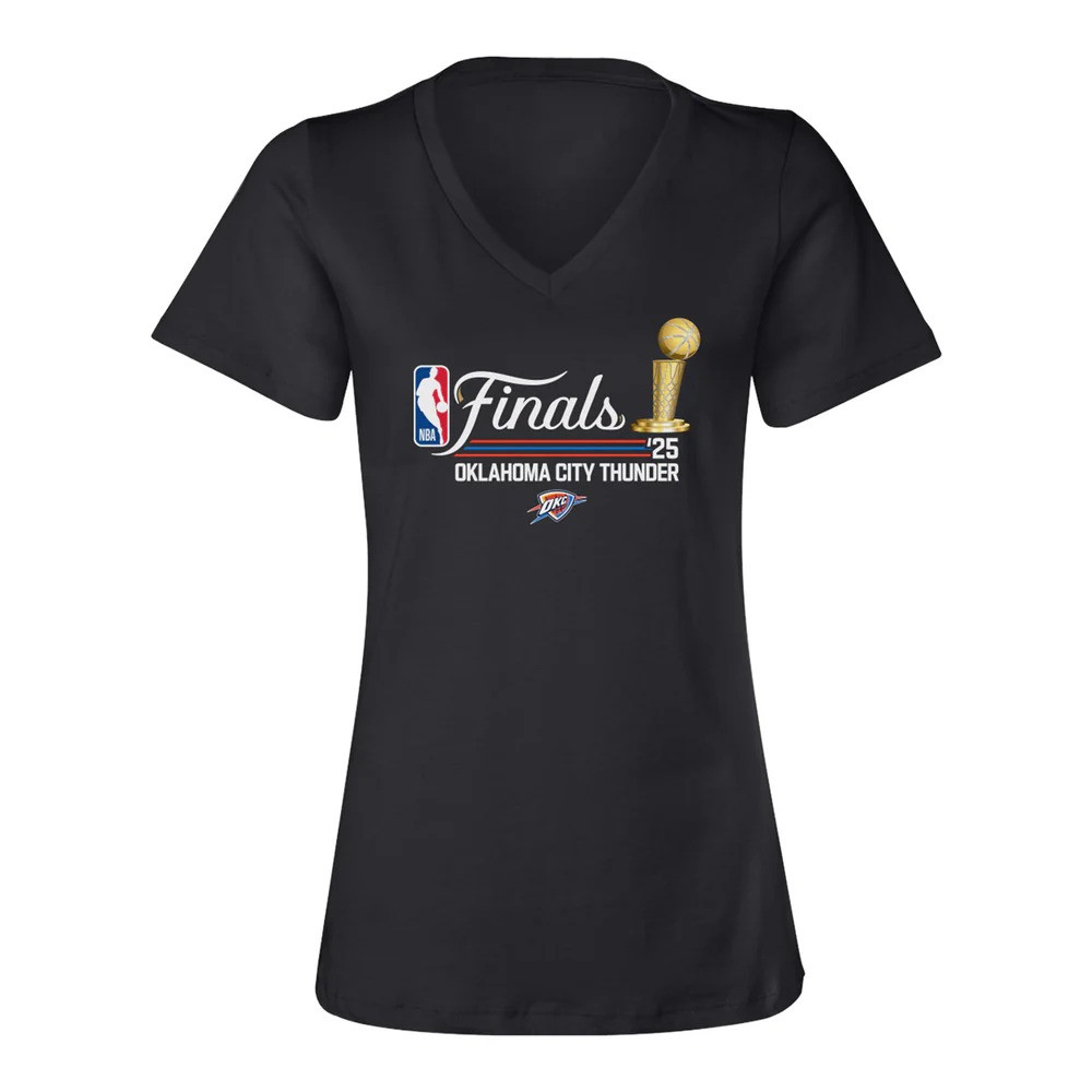 OKC Thunder Finals V-neck T-Shirt For Women's OKC Merch Finals Shirt Gifts For Mom-1