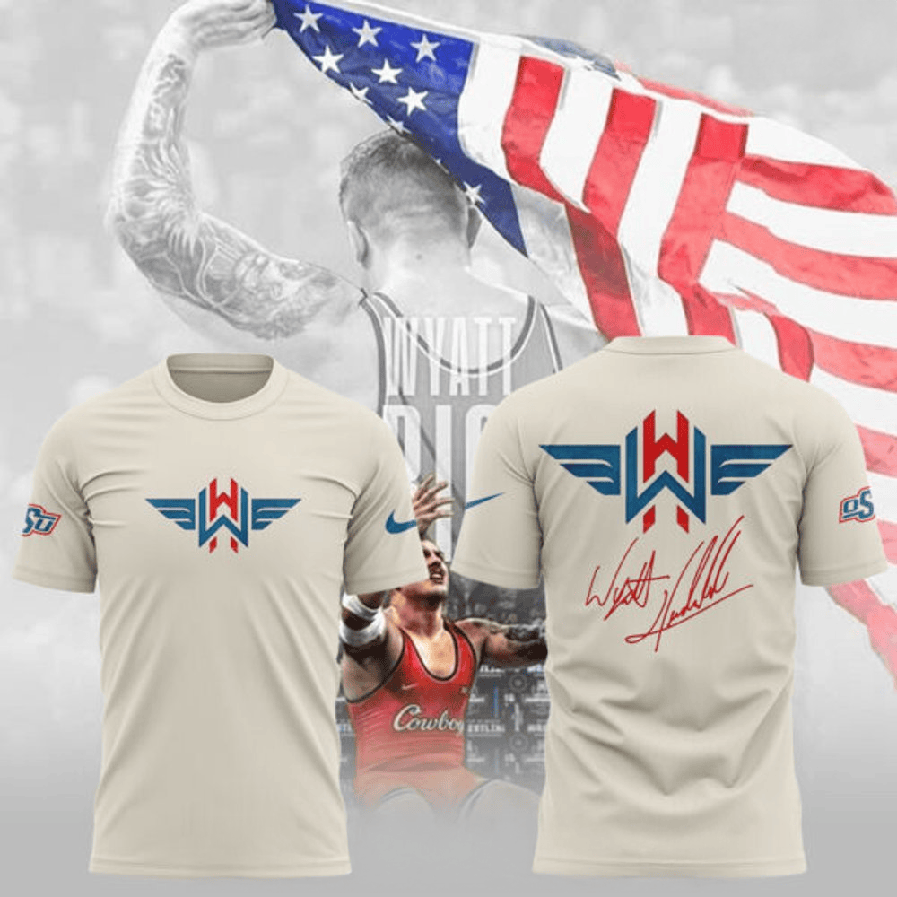OSU Cowboy Wrestling Wyatt Hendrickson T-Shirt Dad Fathers Day Gifts-1