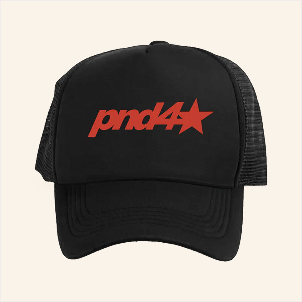 OVO Merch Partynextdoor 4 Black Logo Trucker Hat Gifts For Husband Gifts For Best Friend-1