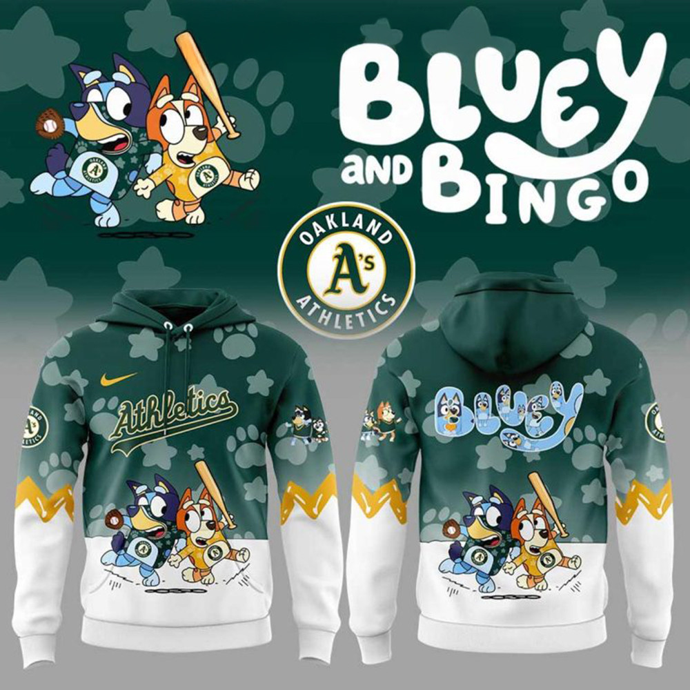 Oakland Athletics Bluey And Bingo Hoodie Unique Gifts For Basketball Lovers-1