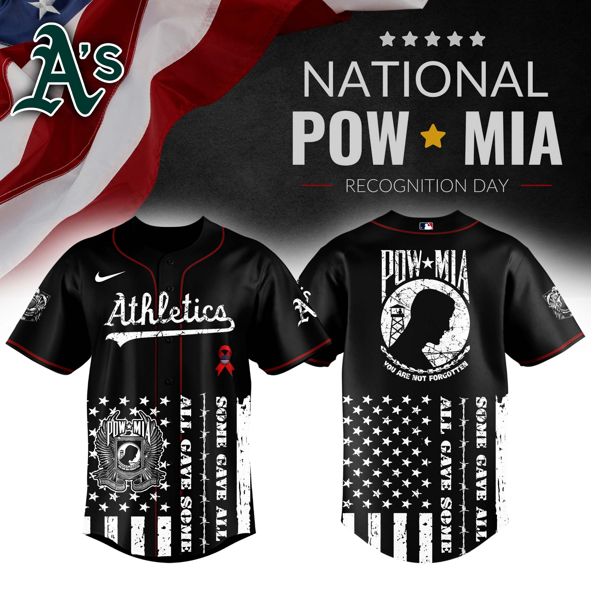 Oakland Athletics Mlb X National Powmia Recognition Day Baseball Jersey For Fans-1