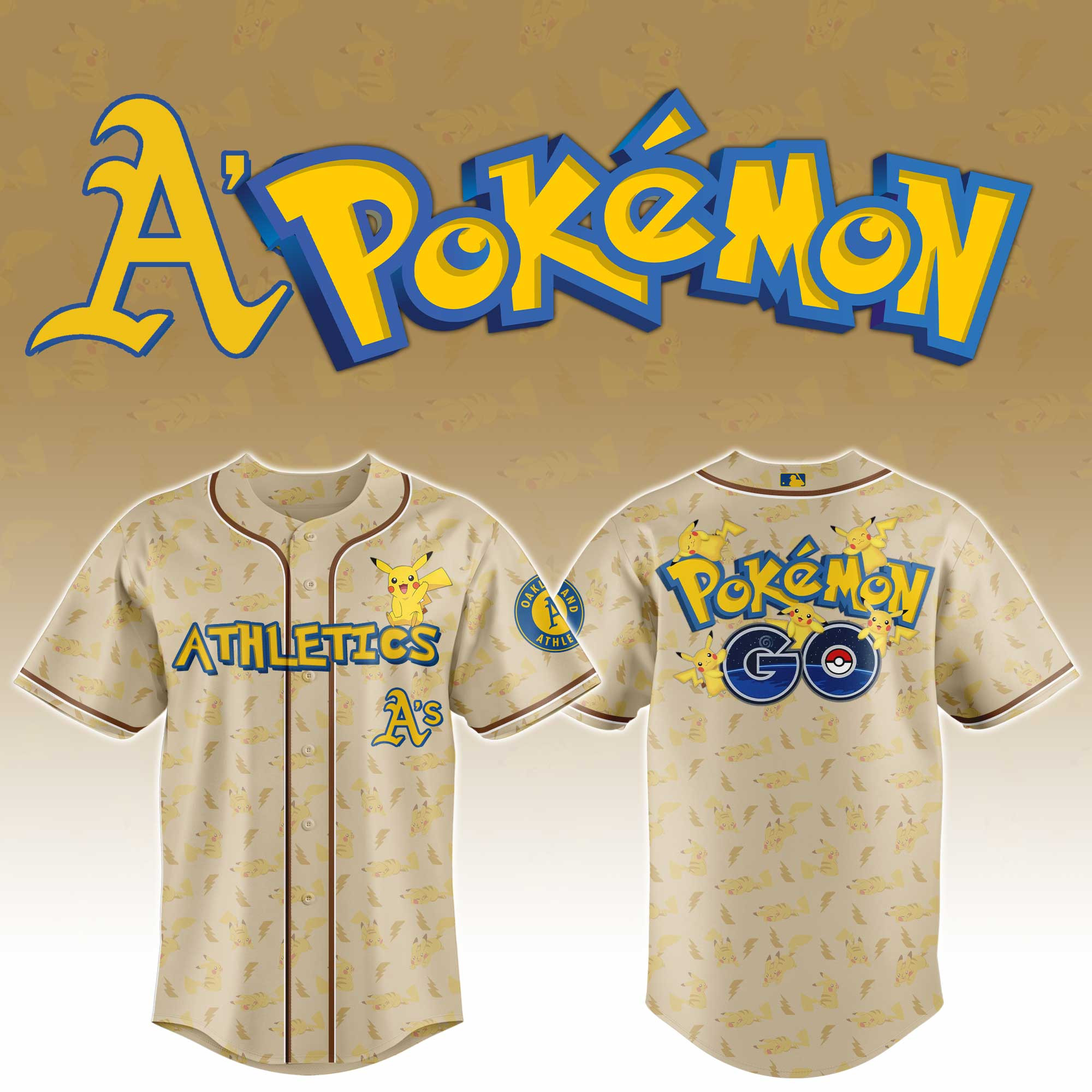 Oakland Athletics Mlb X Pokemon Go Master Baseball Jersey For Fans-1