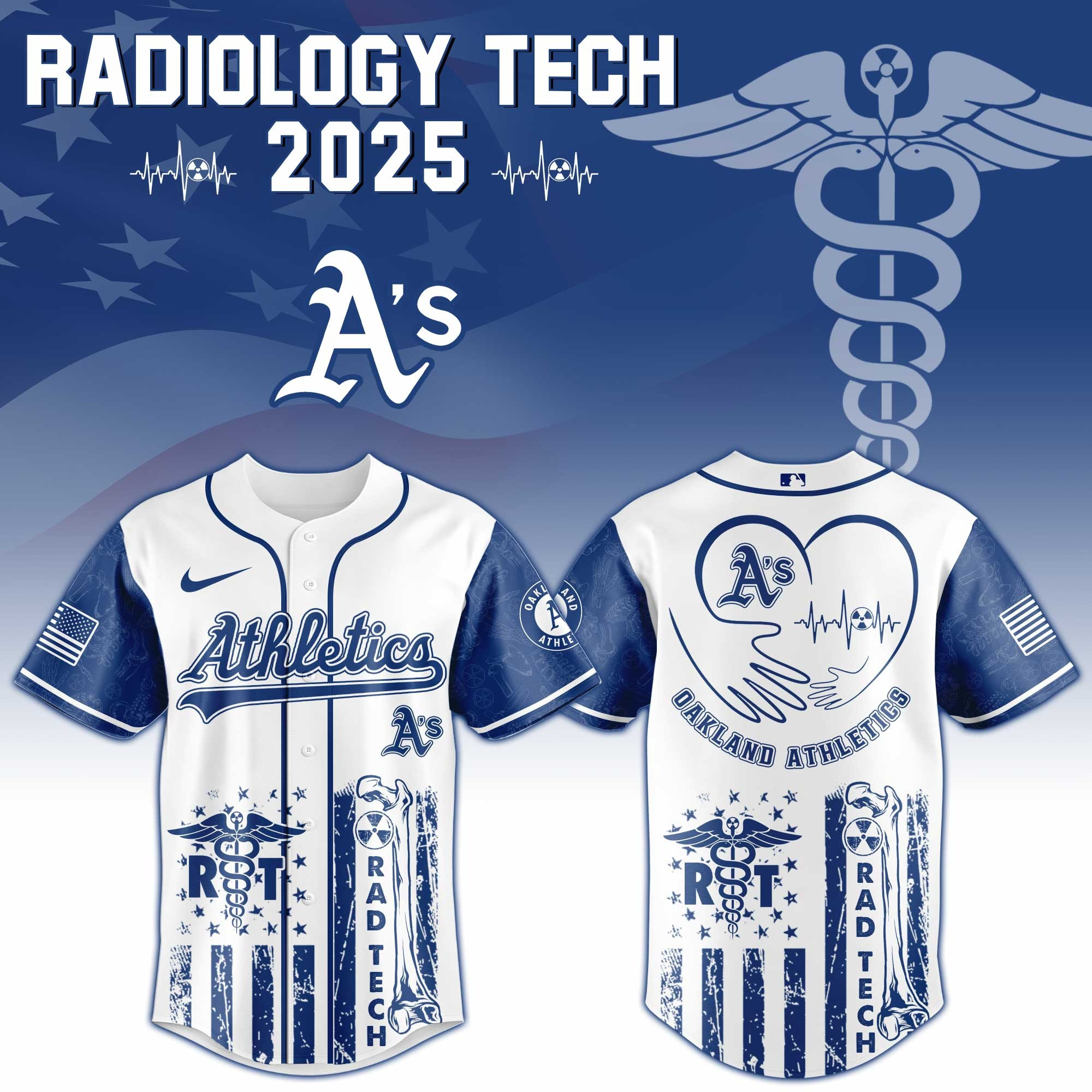 Oakland Athletics x Radiology Tech Night Exclusive Design Jersey Oakland Athletics Merch-1