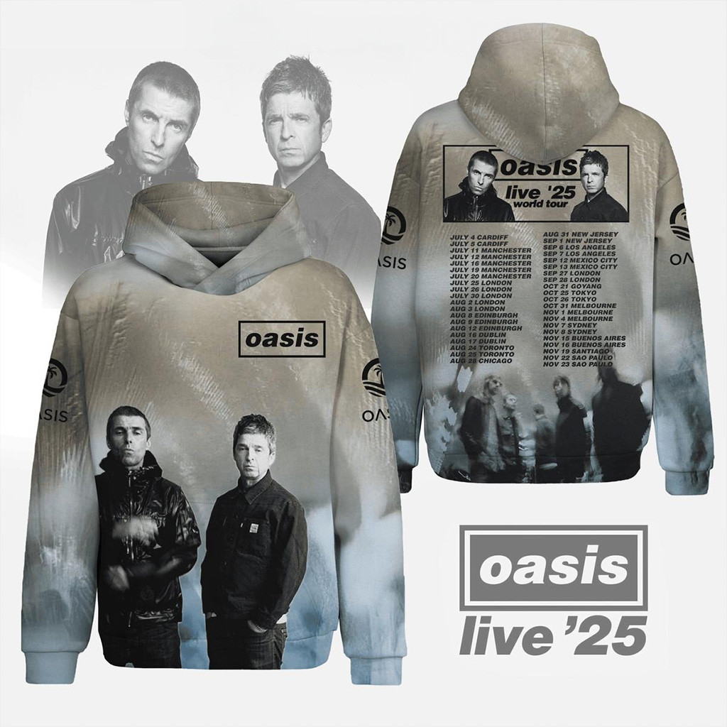 Oasis Live World Tour 2025 Hoodie Fan Merch Gifts For Music Lovers-1