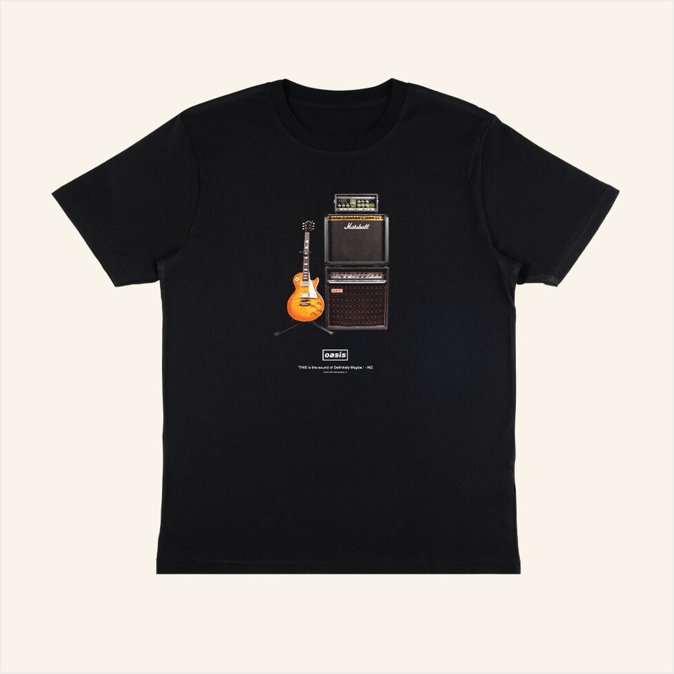 Oasis Merch 2025 DM Guitar T-Shirt Black Birthday Gifts For Husband Gifts For Best Friend-1
