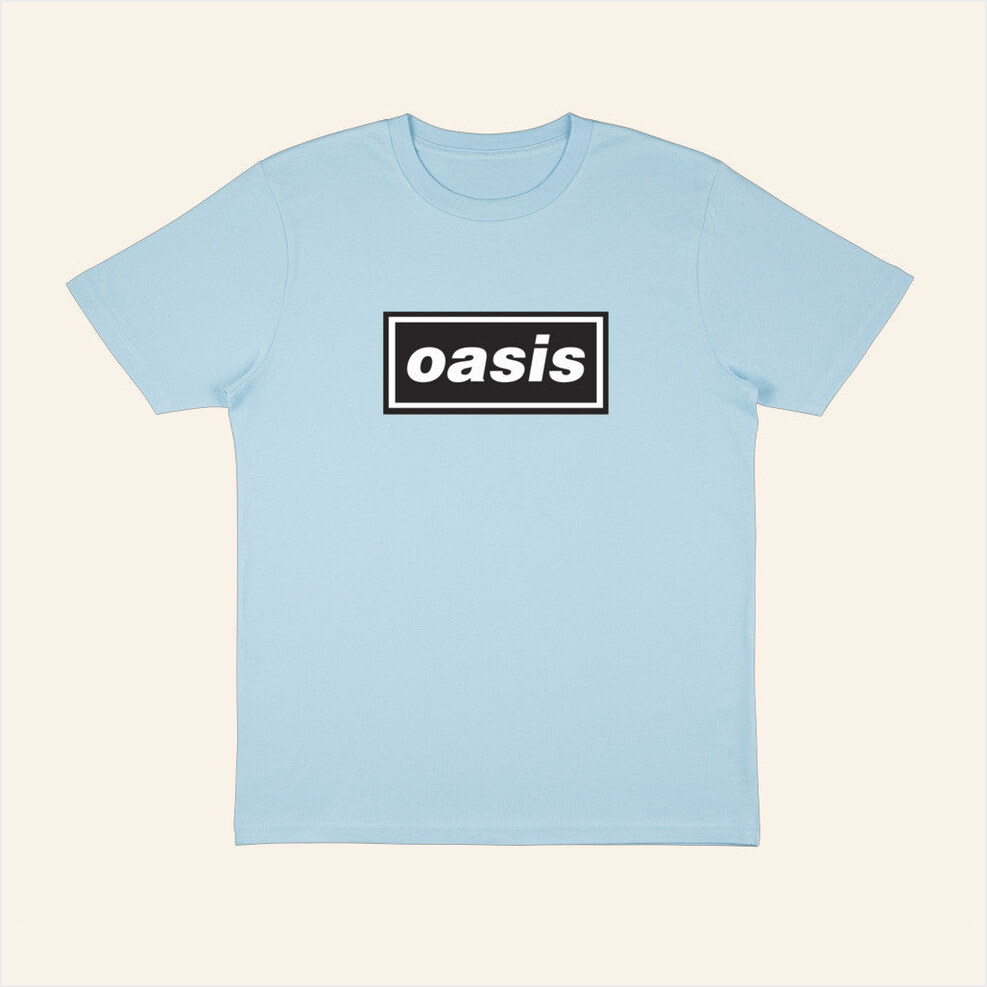 Oasis Merch 2025 Decca Logo T-Shirt Light Blue Birthday Gifts For Besties Gifts For Brother-1