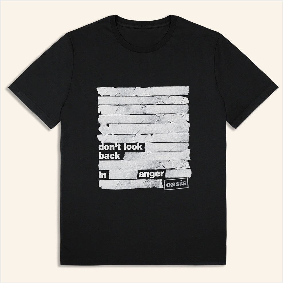 Oasis Merch 2025 Live 25 Dont Look Back In Anger Tape T-Shirt Black Best Gifts For Husband-1