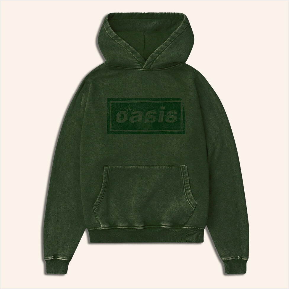 Oasis Merch 2025 Live 25 Lino Logo Hoodie Green Gift Ideas For Boyfriend Gifts For Besties-1