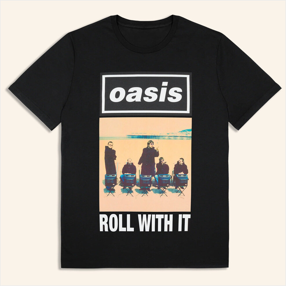 Oasis Merch 2025 Live 25 Roll With It Cover T-Shirt Black Best Gifts For Dad Gifts For BFF-1 Oasis Merch 2025 Live 25 Roll With It Cover T-Shirt Black Best Gifts For Dad Gifts For BFF-1