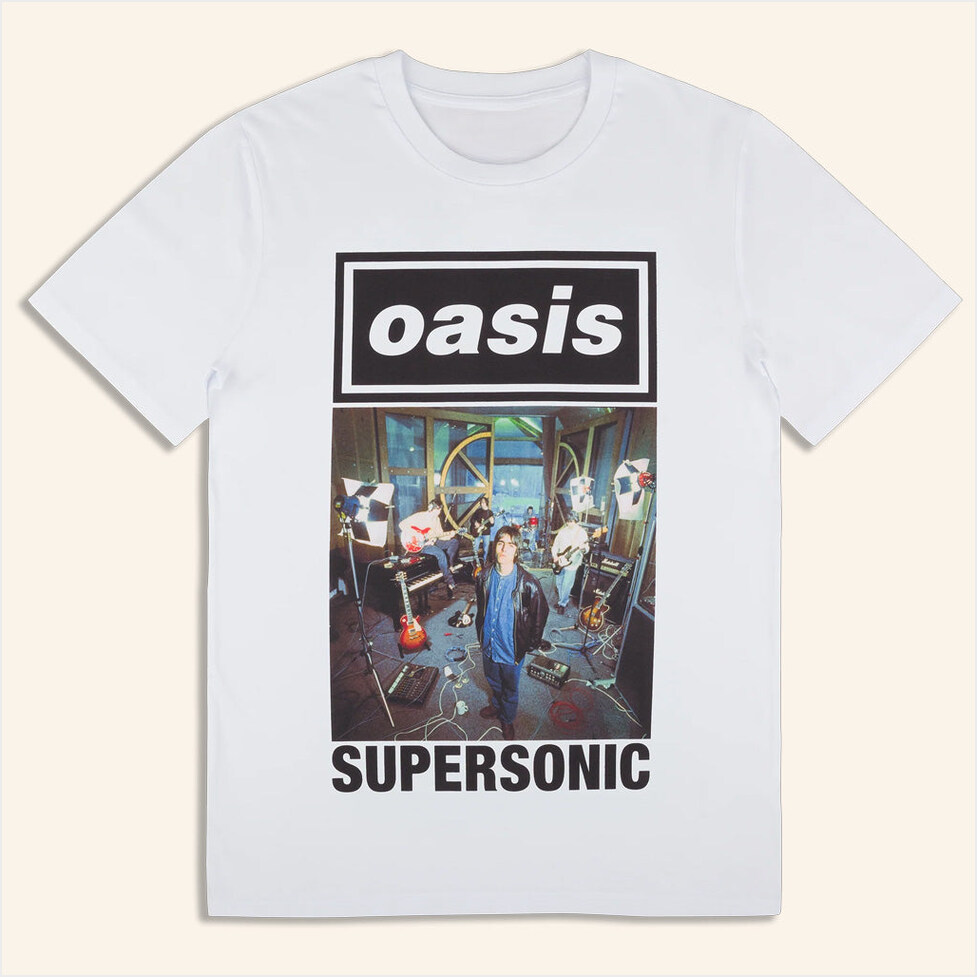 Oasis Merch 2025 Live 25 Supersonic Cover T-Shirt White Gifts For Fans Gifts For Brother-1