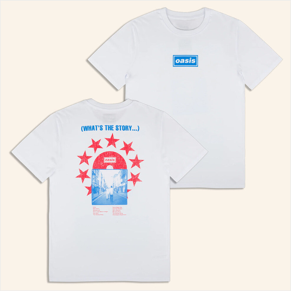 Oasis Merch 2025 Live 25 Whats The Story CD T-Shirt White Birthday Ideas For Husband-1