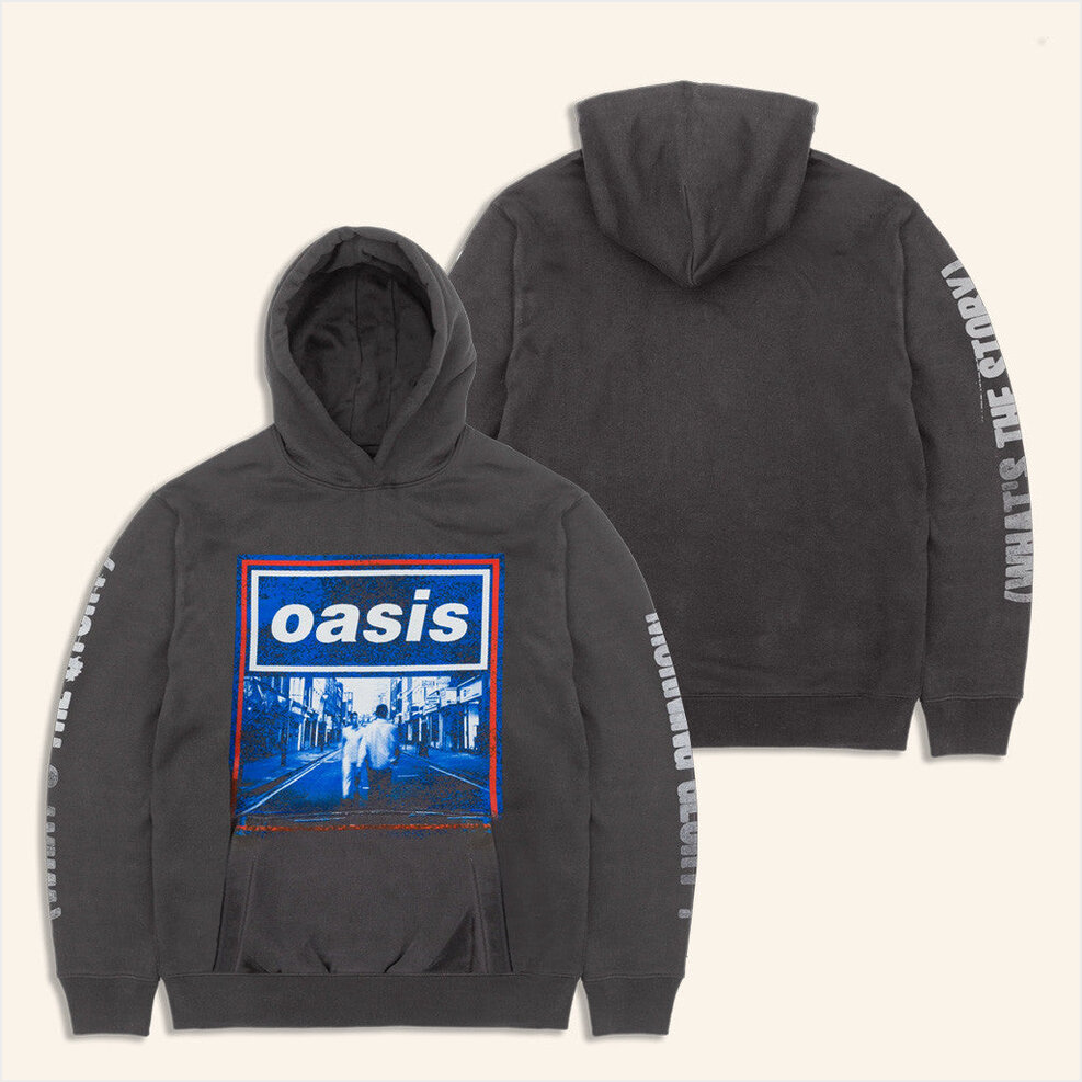 Oasis Merch 2025 Live 25 Whats The Story Hoodie Grey Good Gifts For Boyfriend Gifts For Friends-1