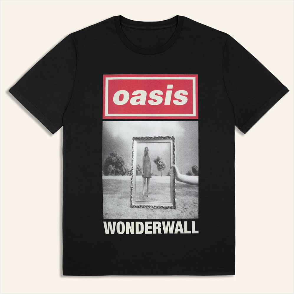 Oasis Merch 2025 Live 25 Wonderwall Cover T-Shirt Black Birthday Present For Husband-1