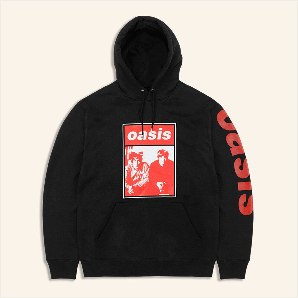 Oasis Merch 2025 Live 25 Wonderwall Red Photo Hoodie Black Gift Ideas For Him Gifts For Friends-1