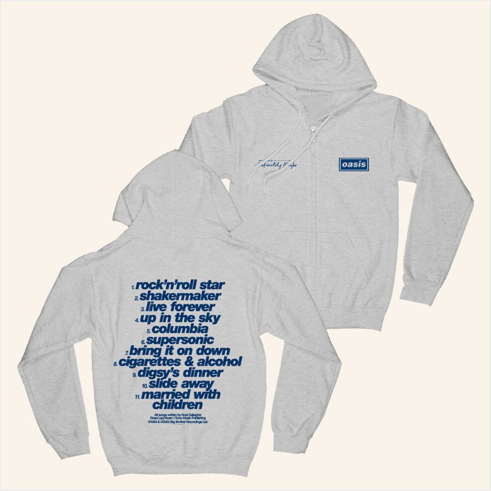 Oasis Merch 2025 Logo Tracklist Grey Hoodie Birthday Present For Wife Gifts For Best Friend-1