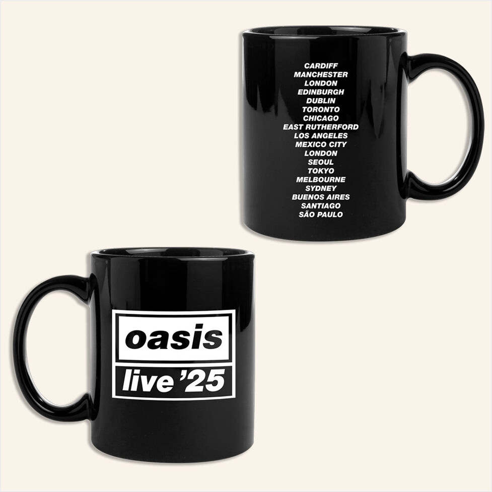 Oasis Merch Live 25 Tour Mug Live 25 Logo City Mug Black Gifts For Husband Gifts For BFF-1