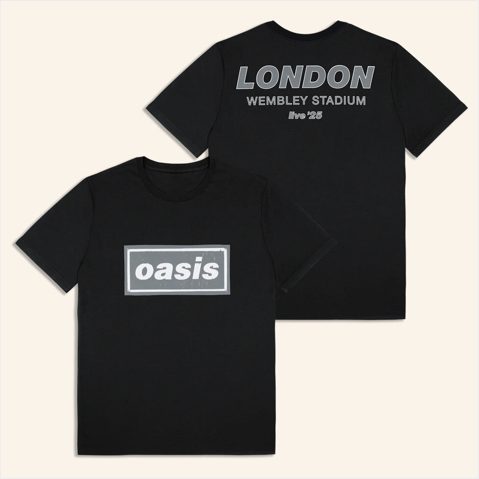 Oasis Merch Live 25 Tour Shirt Live 25 London T-Shirt Black Gifts For Dudes Gifts For BFF-1
