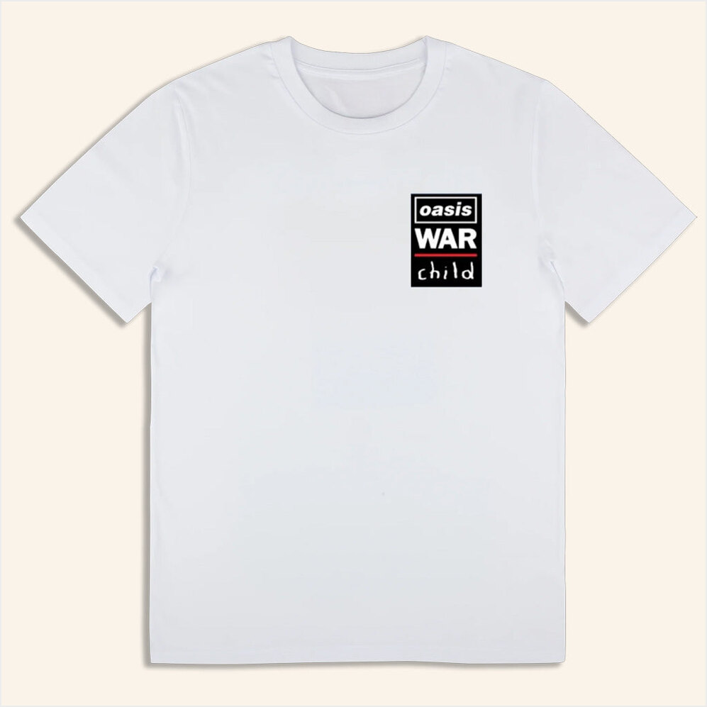 Oasis Merch Live 25 Tour Shirt Live 25 War Child T-Shirt White Gifts For Besties Gifts For Her-1