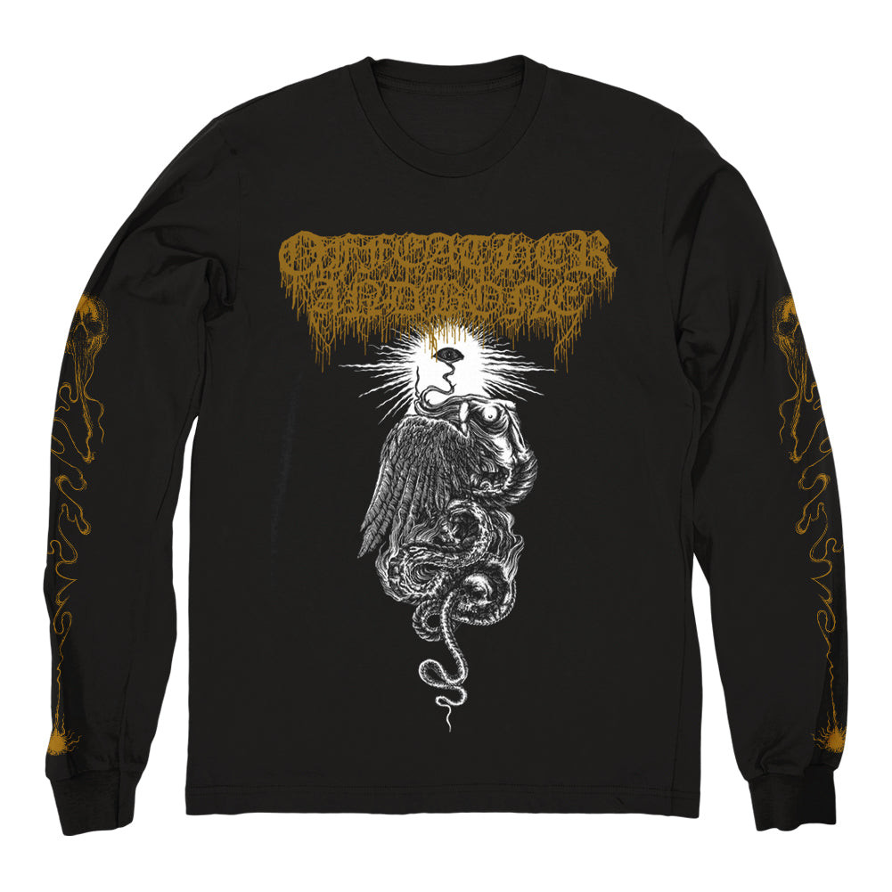 Of Feather And Bone Merch Drahma Long Sleeve Shirt Of Feather And Bone Shirt Father's Day Gifts For Metal Music Lovers-1
