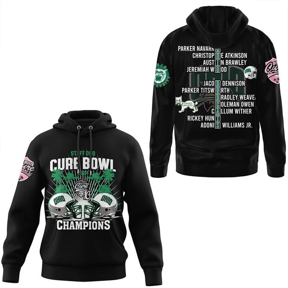 Ohio Bobcats Staff DNA Cure Bowl 2024 Champions Hoodie Best Gift For Football Lovers-1 Ohio Bobcats Staff DNA Cure Bowl 2024 Champions Hoodie Best Gift For Football Lovers-1
