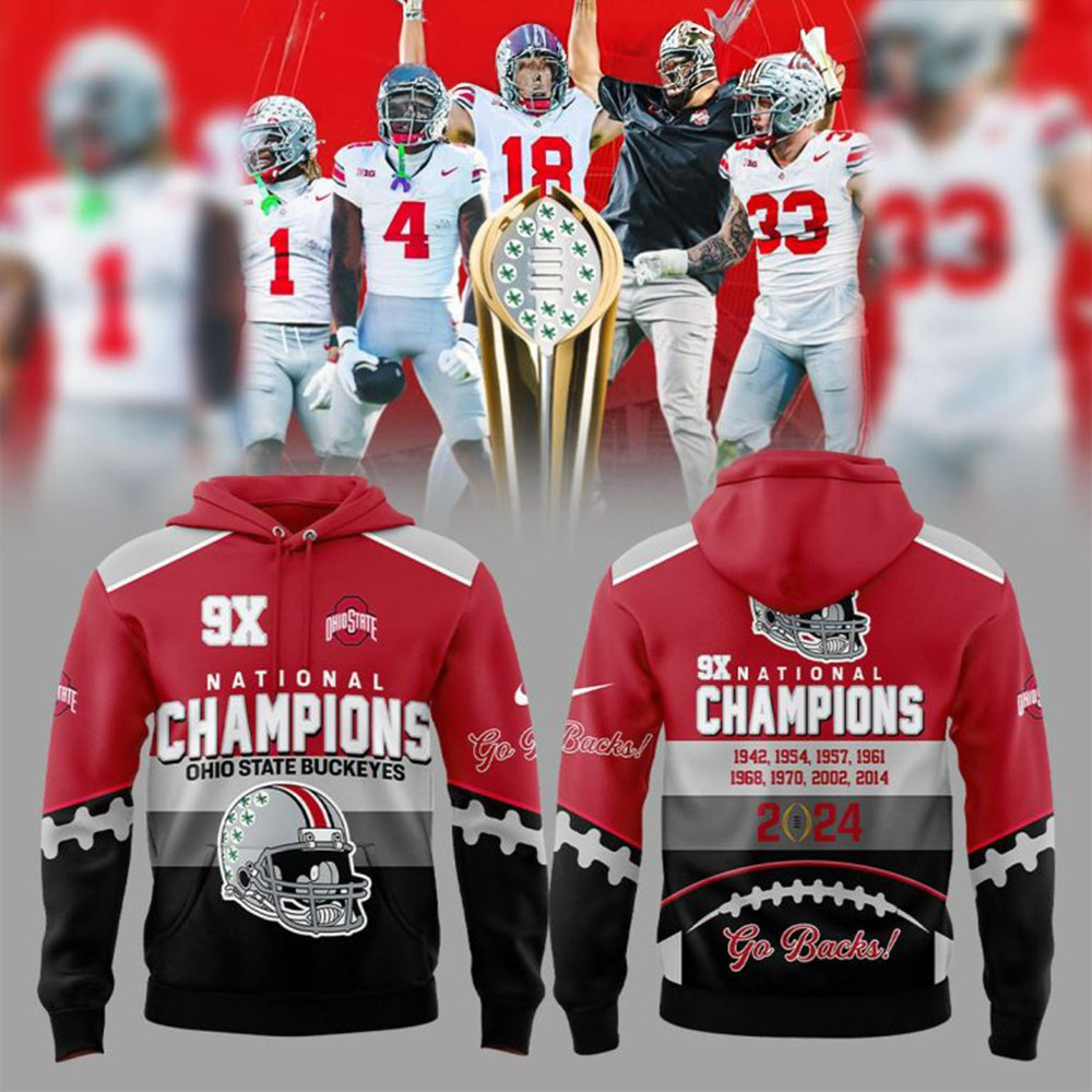 Ohio State Buckeyes 9x National Champions Hoodie Gifts For Football Fan-1