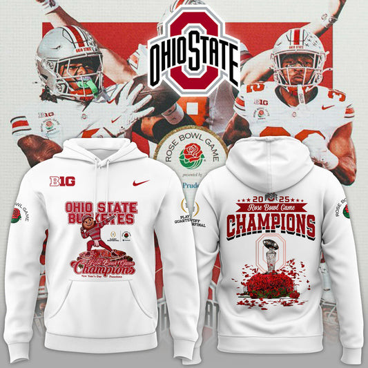 Ohio State Buckeyes Champions Rose Bowl Game 2025 Hoodie Best Gift For Football Lovers-1