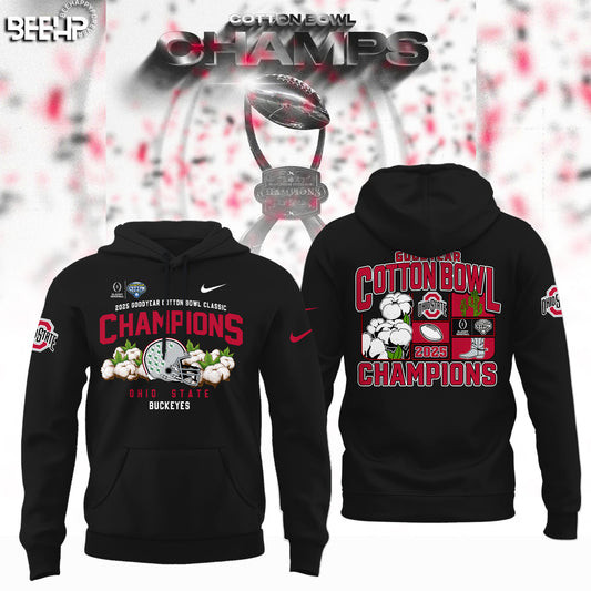 Ohio State Buckeyes College Football Playoff 2025 Cotton Bowl Champions Hoodie Him Gifts-1