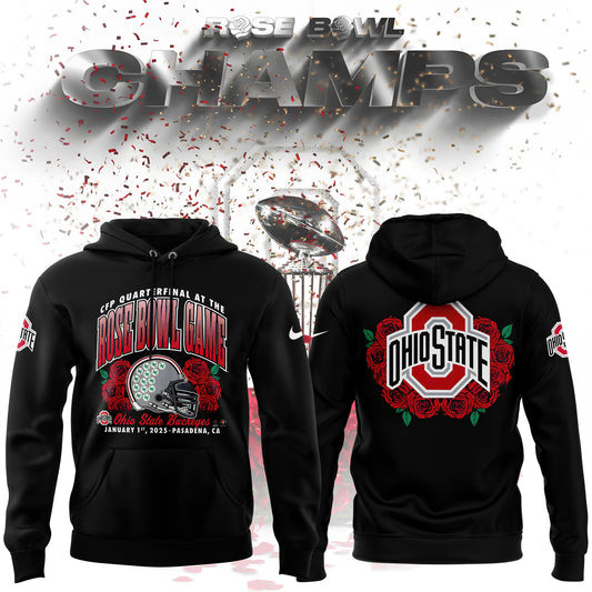 Ohio State Buckeyes College Football Playoff 2025 Rose Bowl Champions Hoodie Best Football Gifts-1