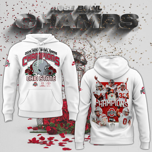 Ohio State Buckeyes College Football Playoff 2025 Rose Bowl Champions Hoodie Dad Gifts-1
