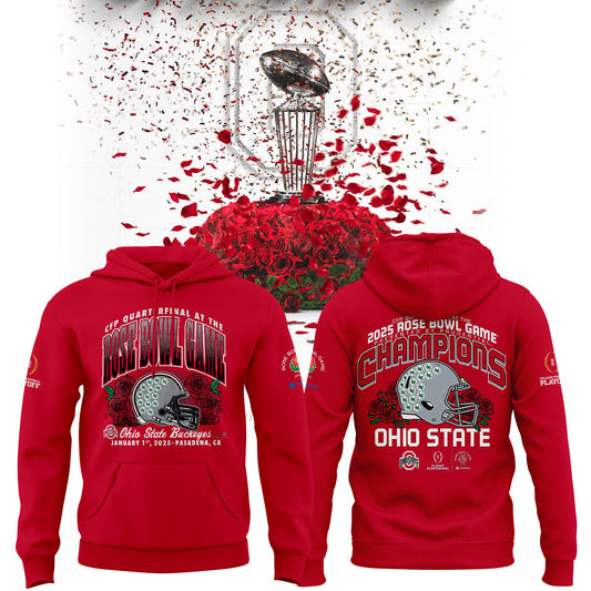 Ohio State Buckeyes College Football Playoff 2025 Rose Bowl Champions Hoodie Fans Gifts-1