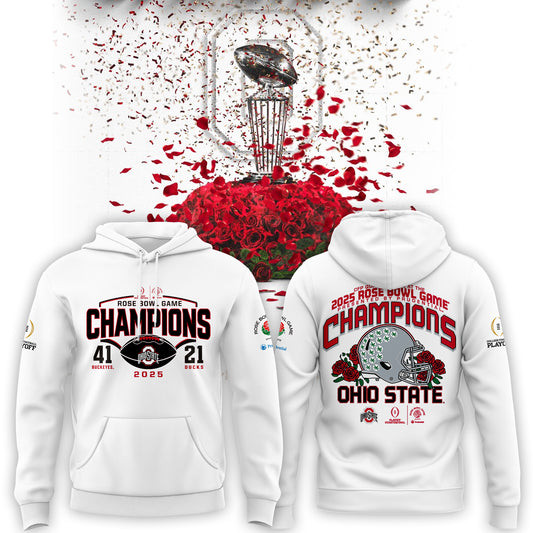 Ohio State Buckeyes College Football Playoff 2025 Rose Bowl Champions Hoodie Husband Gifts-1