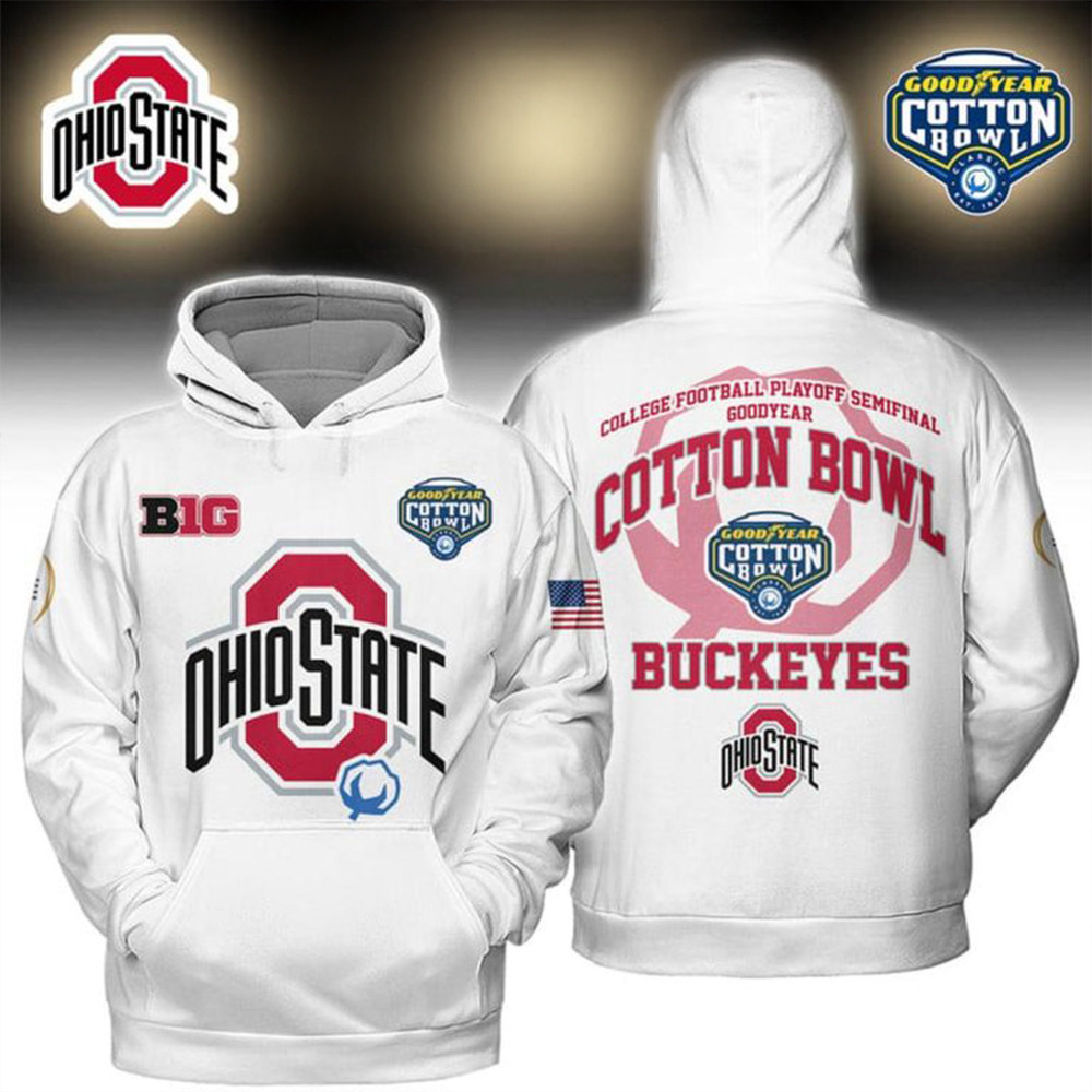 Ohio State Buckeyes Goodyear Cotton Bowl 2025 Be Ready Hoodie Football Fans Gifts-1