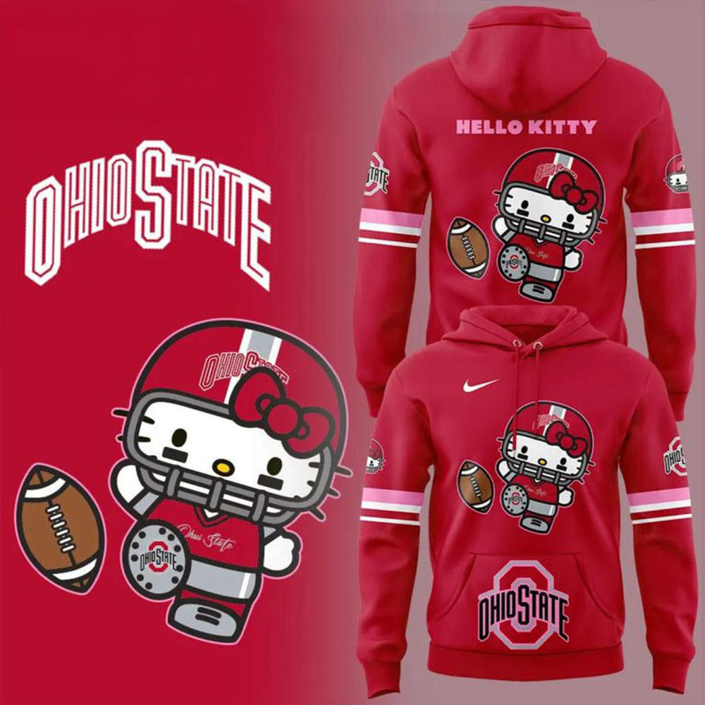 Ohio State Buckeyes Let's Celebrate 50 Years Of Hello Kitty 2024 Hoodie Cool Gifts For Dad-1