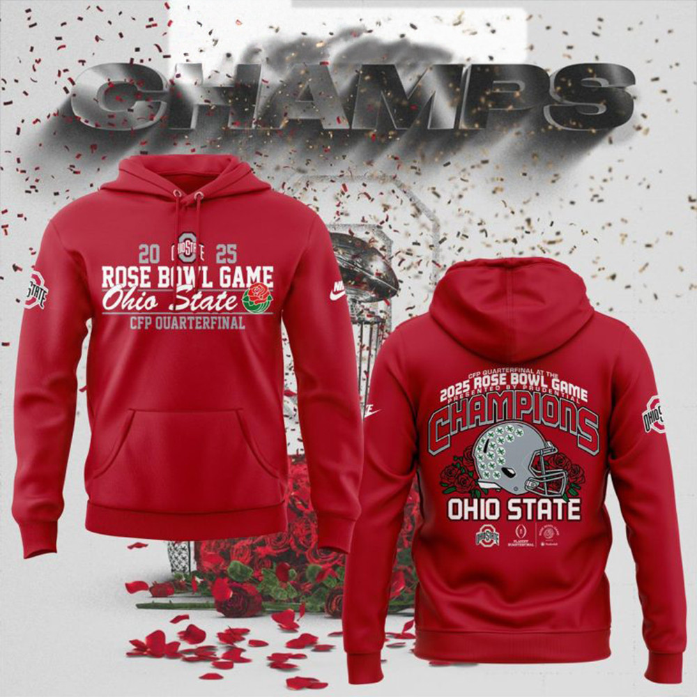 Ohio State Buckeyes Ready For CFP Quarterfinal Rose Bowl Game Champions 2025 Hoodie Fans Gifts-1