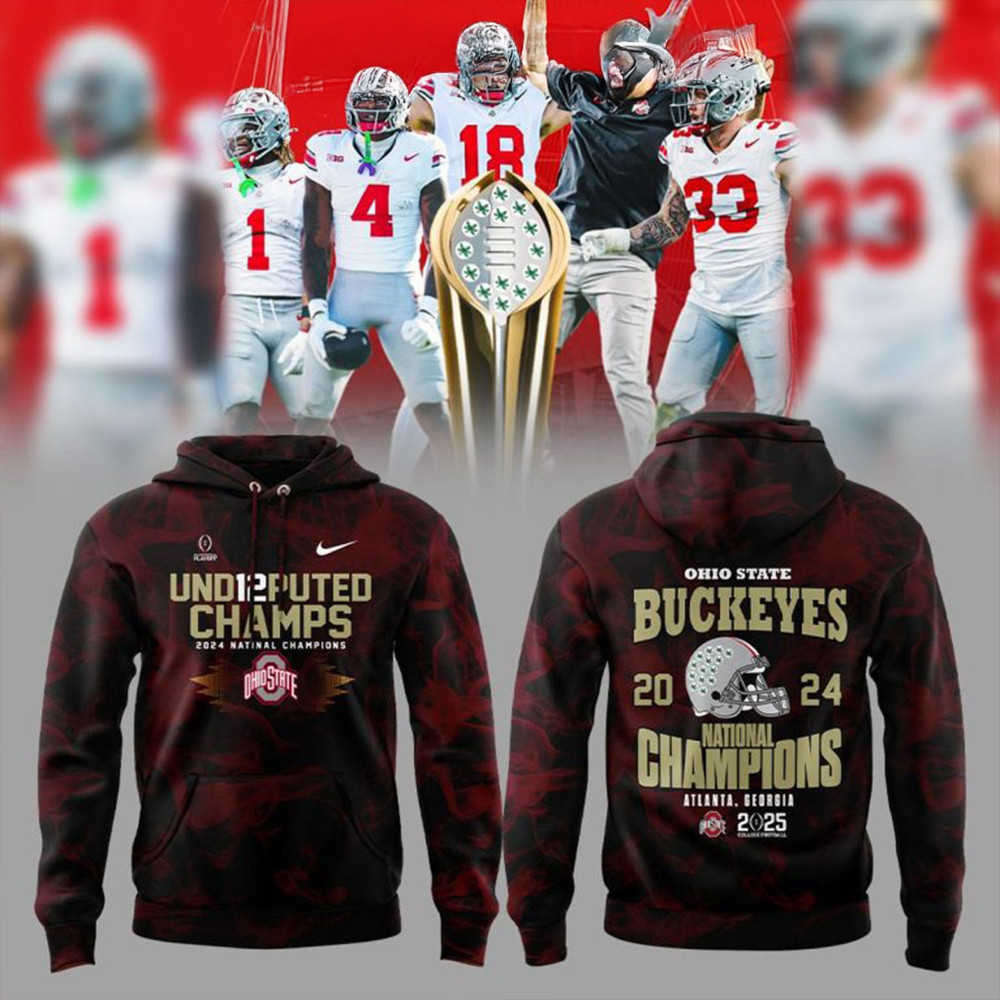 Ohio State Football 2024 National Champions Smoke Red Hoodie Gifts For Fan-1