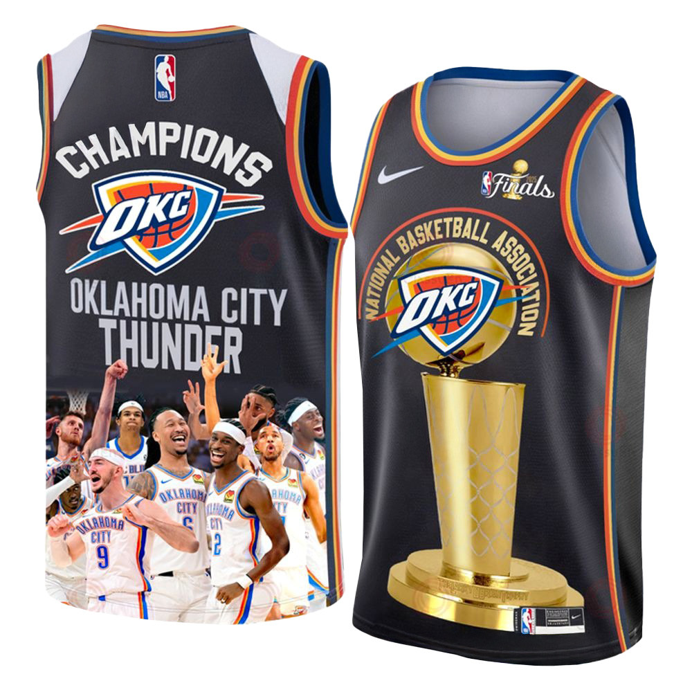 Oklahoma City Basketball Champions Finals 2024 25 3D Basketball Jersey OKC Merch Fans Gifts-1