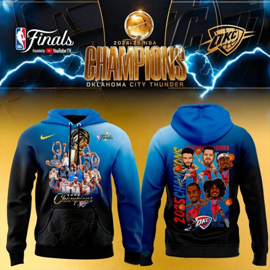 Oklahoma City Thunder 2024-25 NBA Champions Special Hoodie OKC Merch Gifts For Basketball Fan-1
