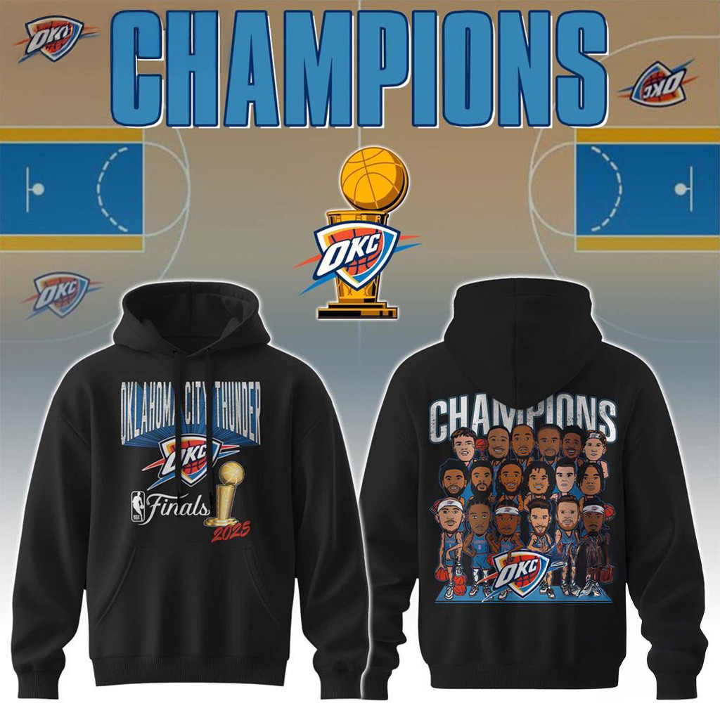Oklahoma City Thunder 2025 NBA Final Team Graphic Hoodie OKC Merch Basketball Enthusiast Gifts-1