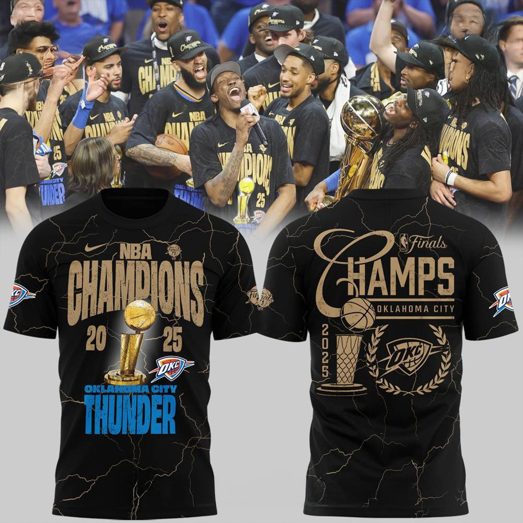Oklahoma City Thunder 2025 NBA Finals Champs Shirt OKC Merch Basketball Fan Gift Ideas-1