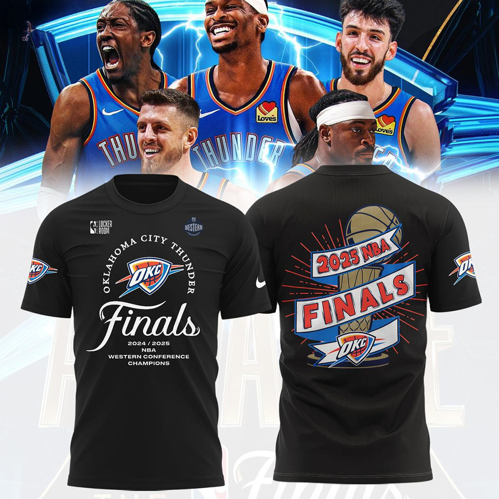 Oklahoma City Thunder 2025 NBA Finals T-Shirt OKC Merch Gifts For Father's Day From Wife-1