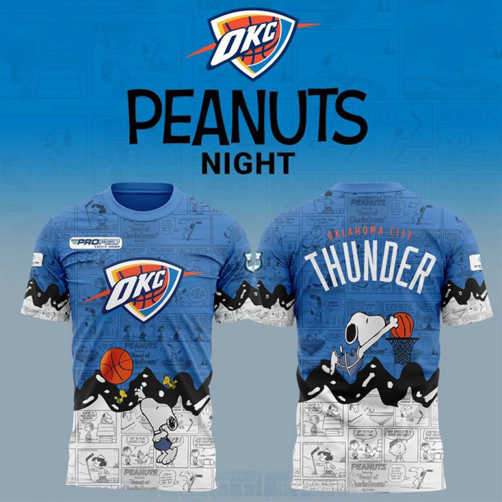 Oklahoma City Thunder Anniversary Of Peanuts Special T-Shirt Thunder Merch Fathers Day Gifts-1