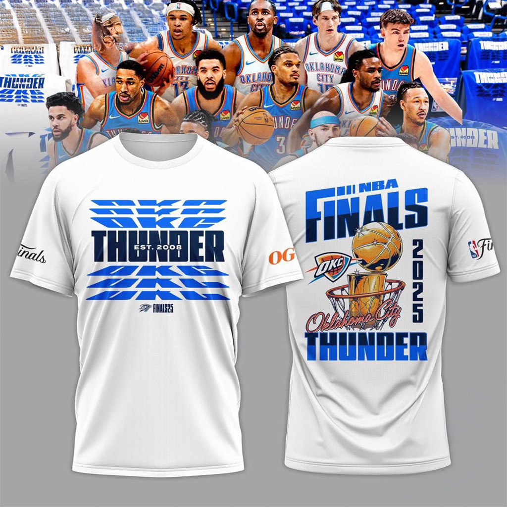 Oklahoma City Thunder Final 2025 White Shirt-1