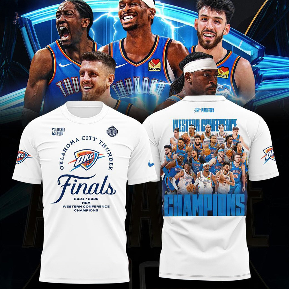 Oklahoma City Thunder Finals 2024 2025 NBA Western Conference Champions T-Shirt Dad Gift Ideas-1