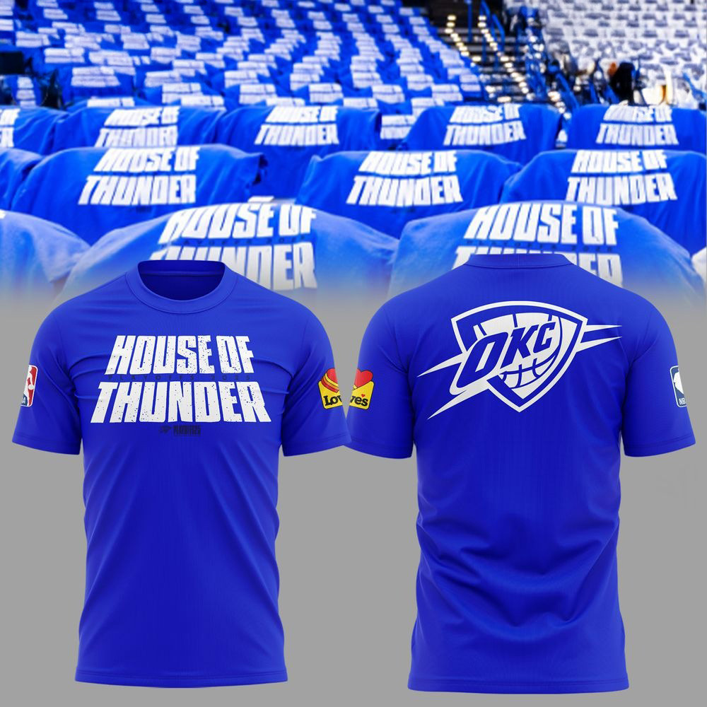 Oklahoma City Thunder House Of Thunder 2025 Blue Shirt Father's Day Presents From Daughter-1